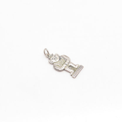 925 Sterling Silver Vintage Uncas Tribal Totem Charm Pendant