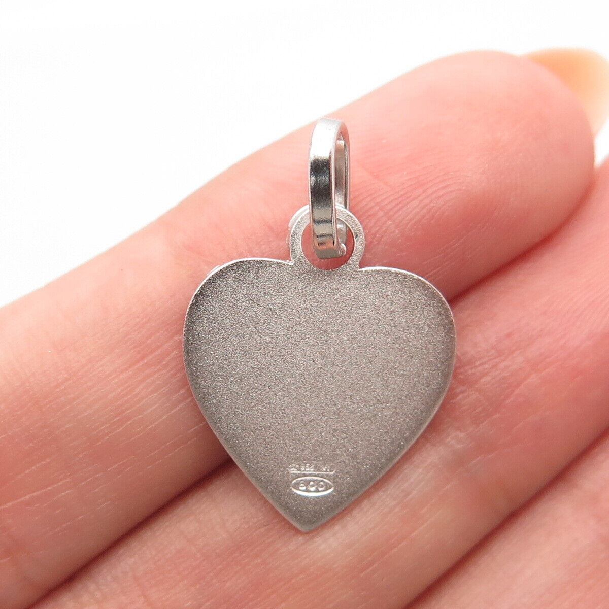 800 Silver Vintage Religious Theme Heart Charm Pendant