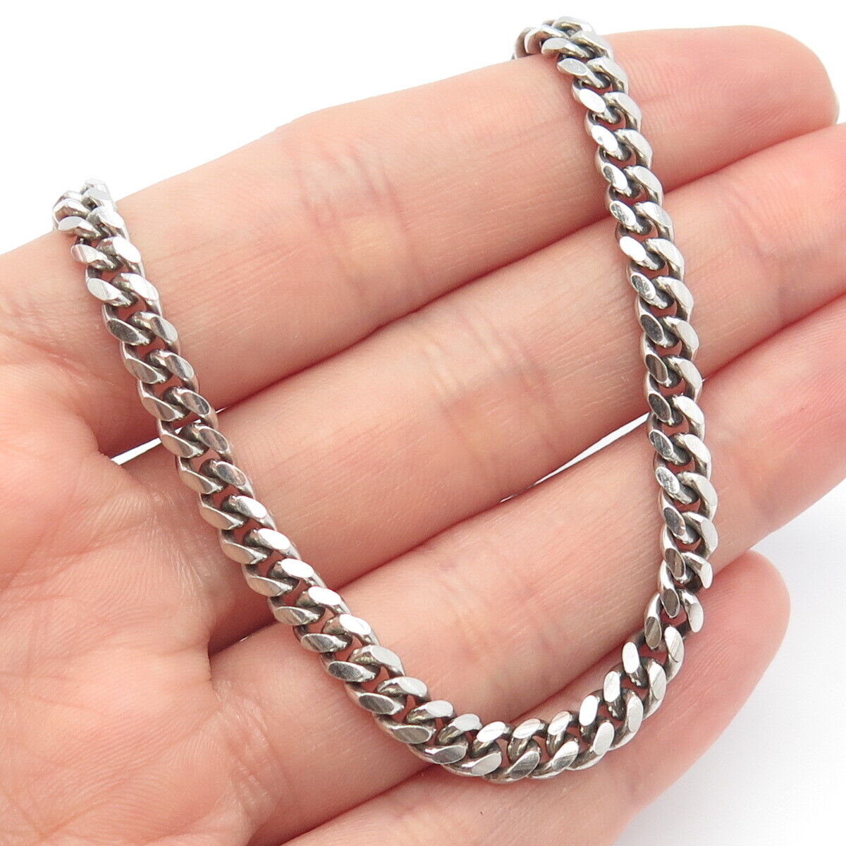 925 Sterling Silver Italy P. Lux Cuban Chain Necklace 24"