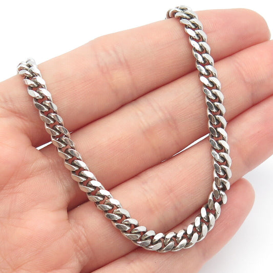 925 Sterling Silver Italy P. Lux Cuban Chain Necklace 24"