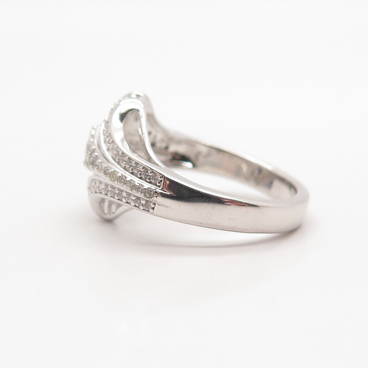 925 Sterling Silver Pave C Z Ring Size 7.25