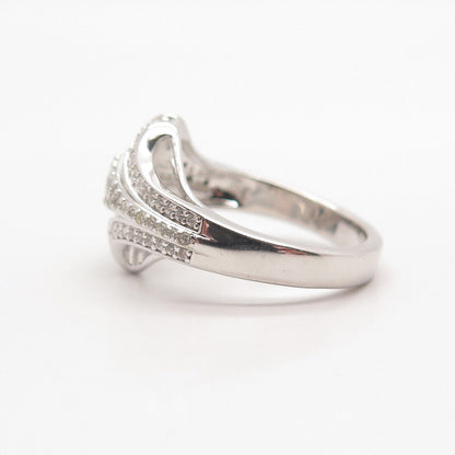 925 Sterling Silver Pave C Z Ring Size 7.25