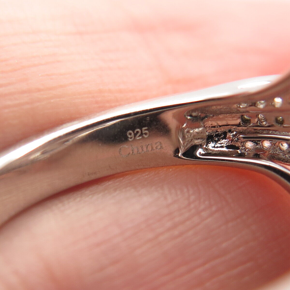 925 Sterling Silver Pave C Z Ring Size 7.25