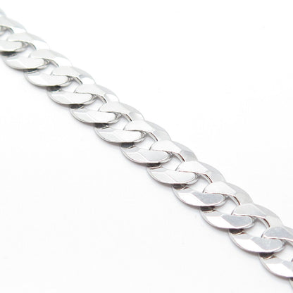 925 Sterling Silver Italy Cuban Link Bracelet 8.75"