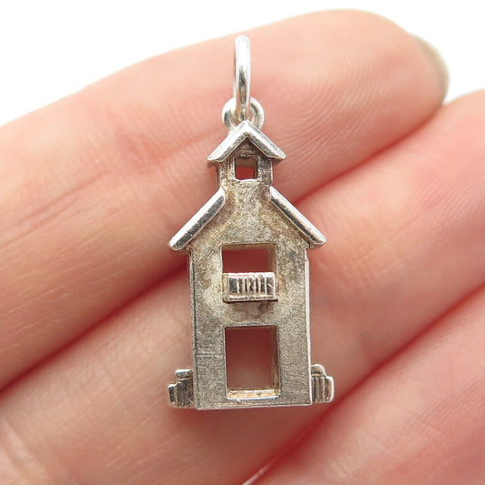 925 Sterling Silver Vintage A. E. B. Arts & Crafts House Pendant