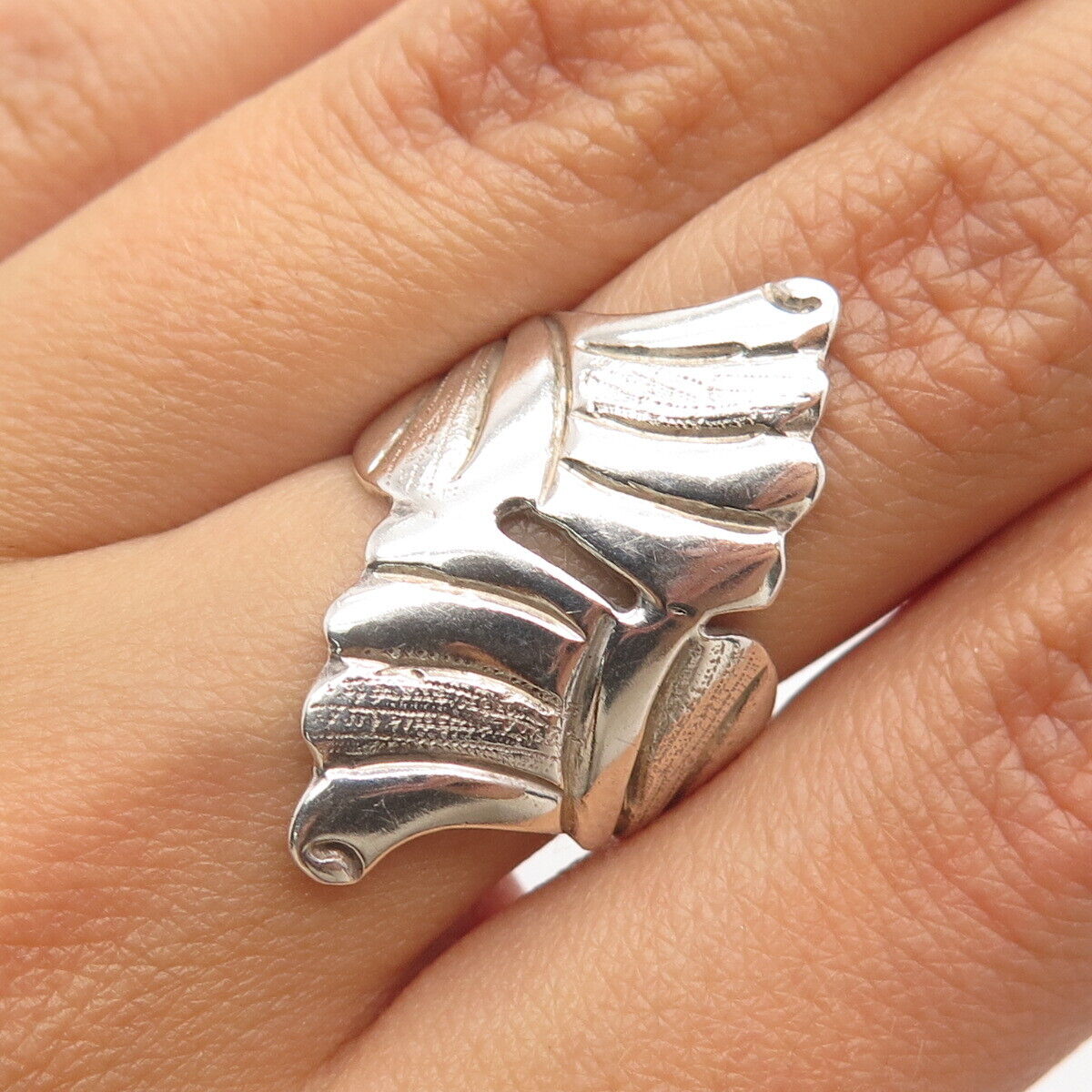 925 Sterling Silver Vintage Mexico Statement Ring Size 5.5