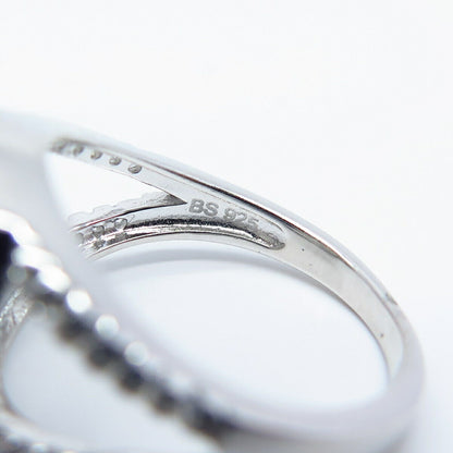 925 Sterling Silver Pave C Z Ring Size 5