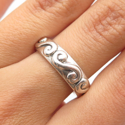 925 Sterling Silver Vintage Ross Simons Swirl Ring Size 7