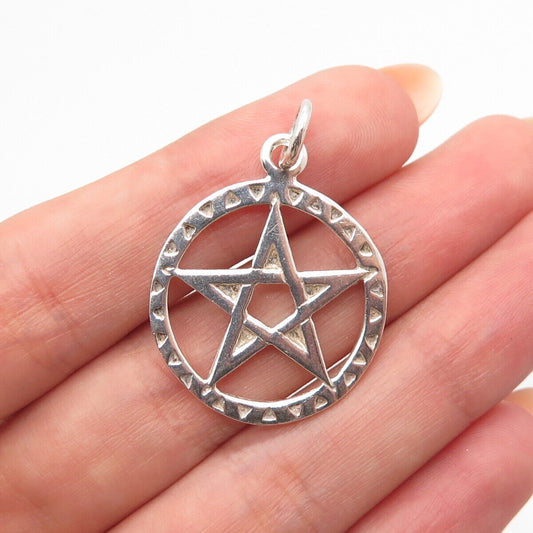 925 Sterling Silver Vintage Star Charm Pendant