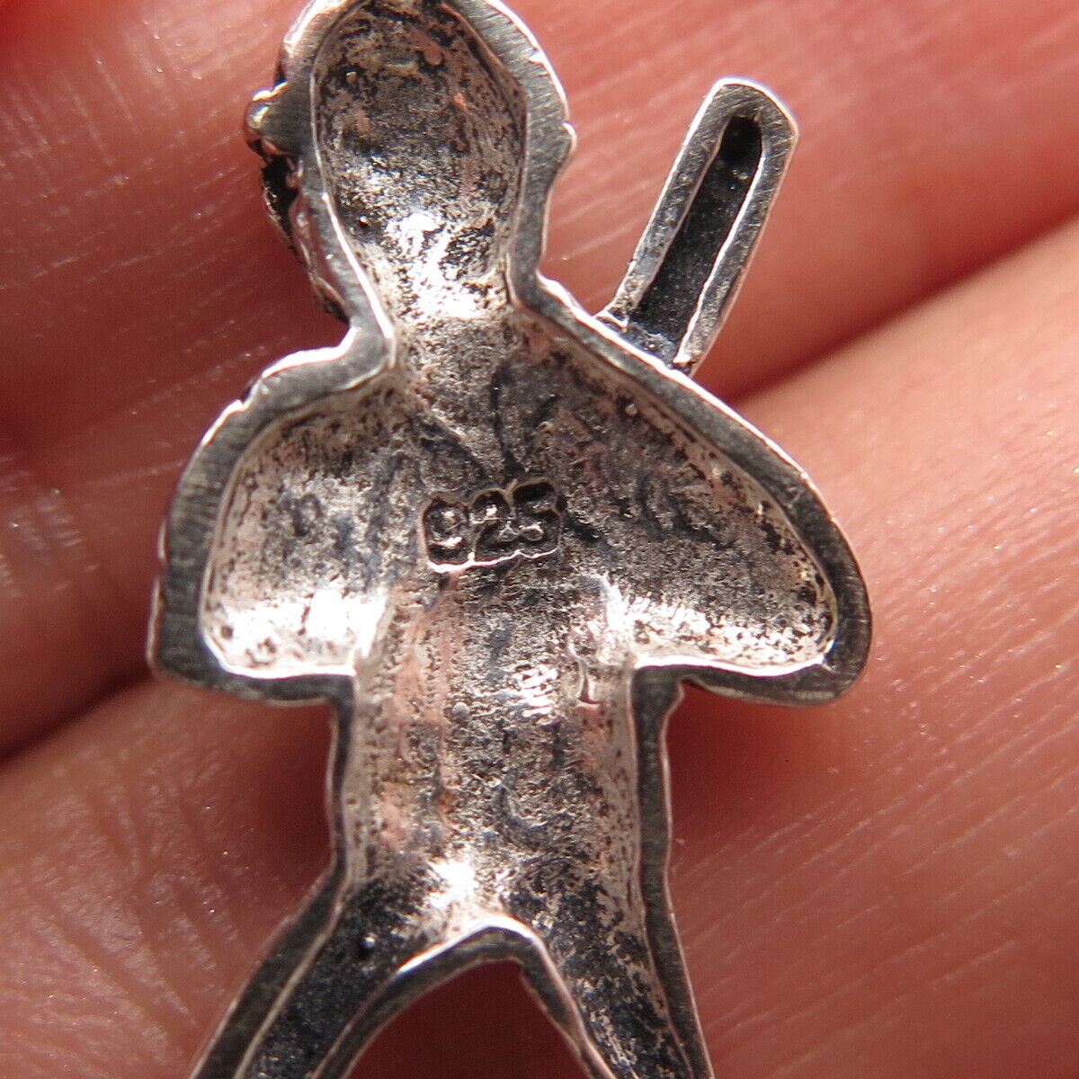 925 Sterling Silver Vintage Baseball Player Charm Pendant