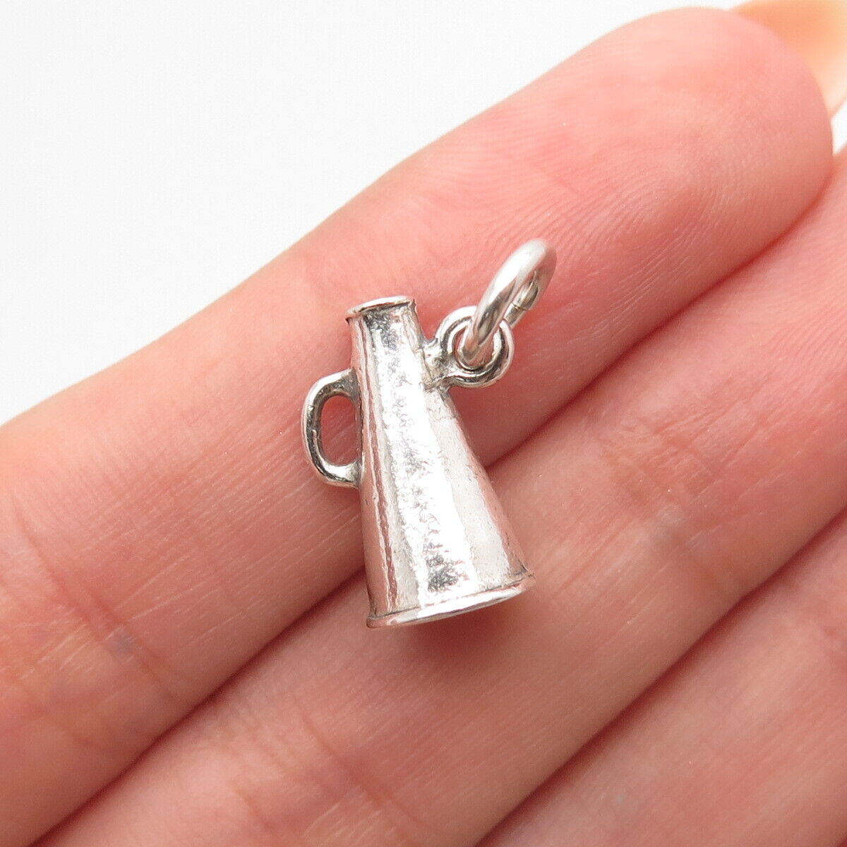 925 Sterling Silver Vintage Mexico Megaphone Charm Pendant