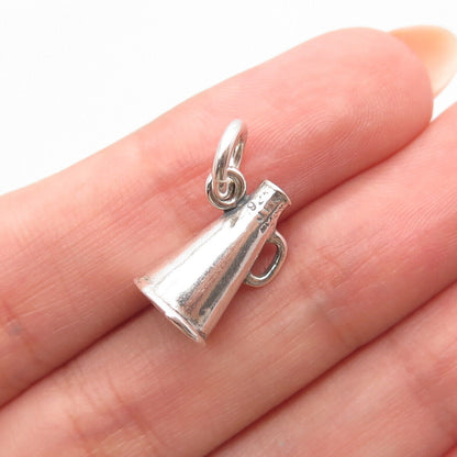 925 Sterling Silver Vintage Mexico Megaphone Charm Pendant