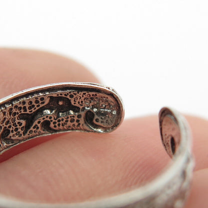 925 Sterling Silver Vintage Dolphin Adjustable Toe Ring Size 5.5