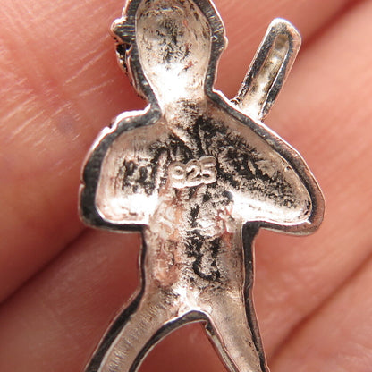 925 Sterling Silver Vintage Baseball Player Charm Pendant