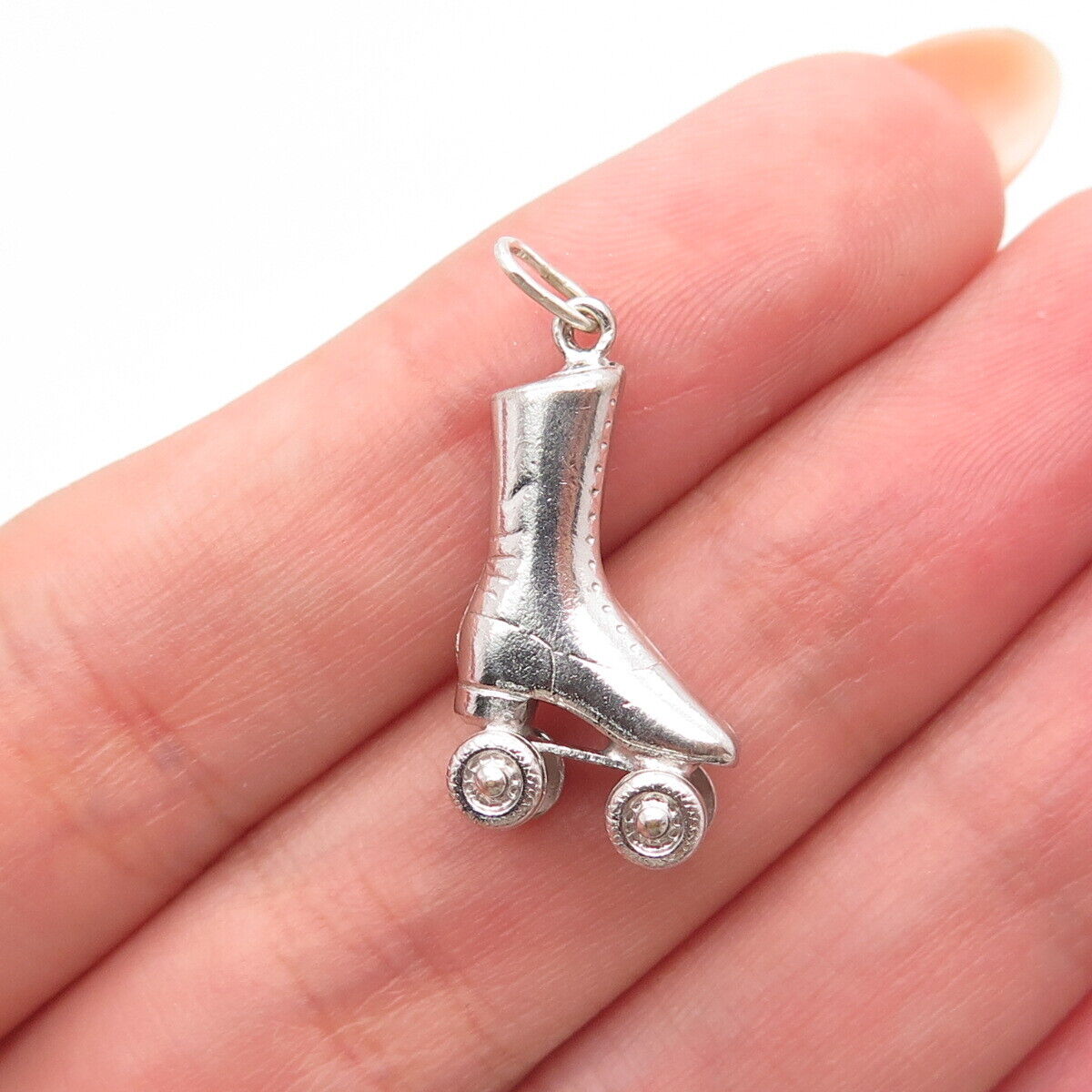 925 Sterling Silver Vintage Roller Skate Charm Pendant