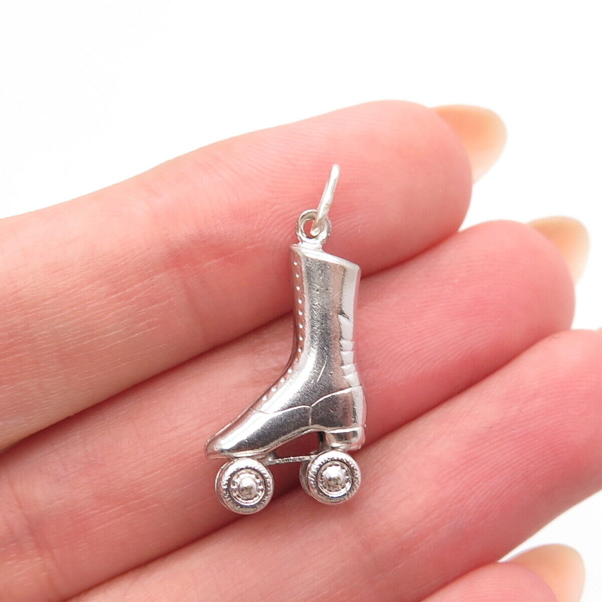 925 Sterling Silver Vintage Roller Skate Charm Pendant