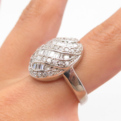 925 Sterling Silver Multi-C Z Ring Size 6.25