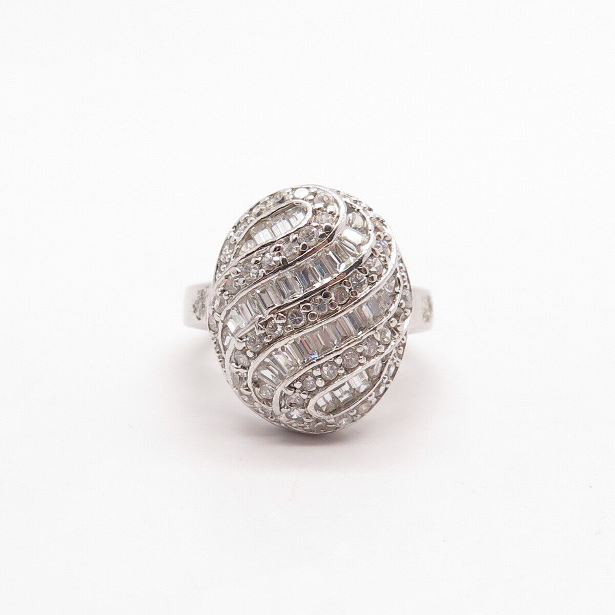 925 Sterling Silver Multi-C Z Ring Size 6.25