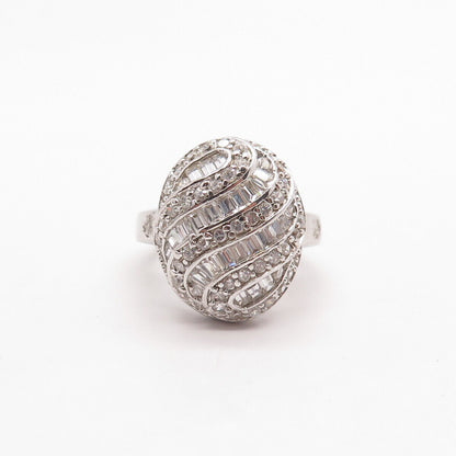 925 Sterling Silver Multi-C Z Ring Size 6.25