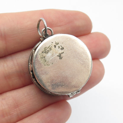 925 Sterling Silver Vintage Ornate Locket Pendant