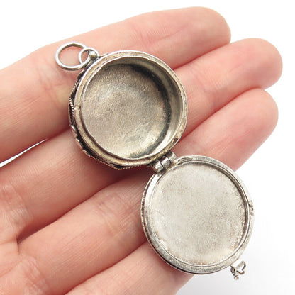 925 Sterling Silver Vintage Ornate Locket Pendant