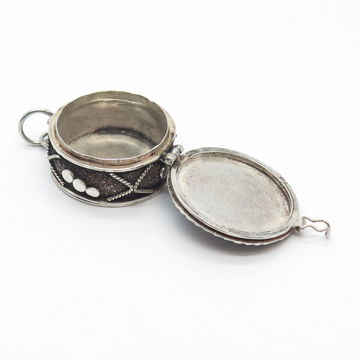 925 Sterling Silver Vintage Ornate Locket Pendant