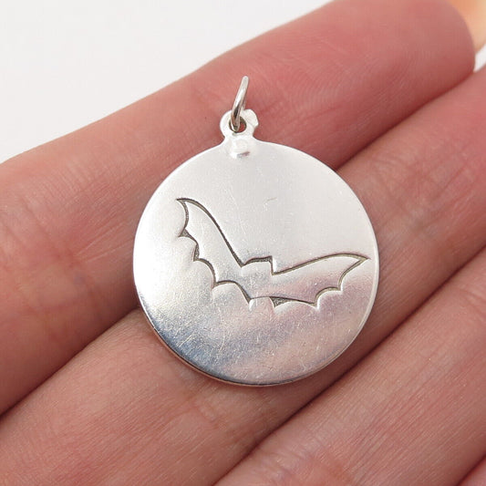 925 Sterling Silver Bat Charm Pendant