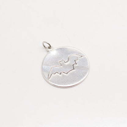 925 Sterling Silver Bat Charm Pendant