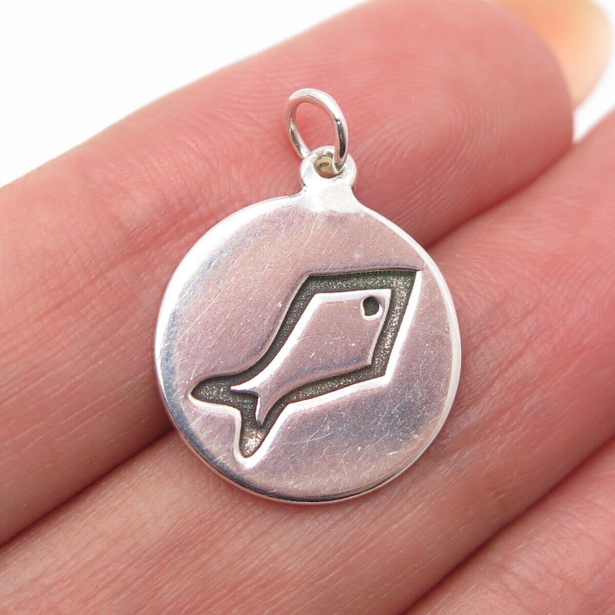 925 Sterling Silver Fish Charm Pendant