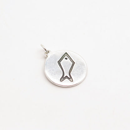 925 Sterling Silver Fish Charm Pendant