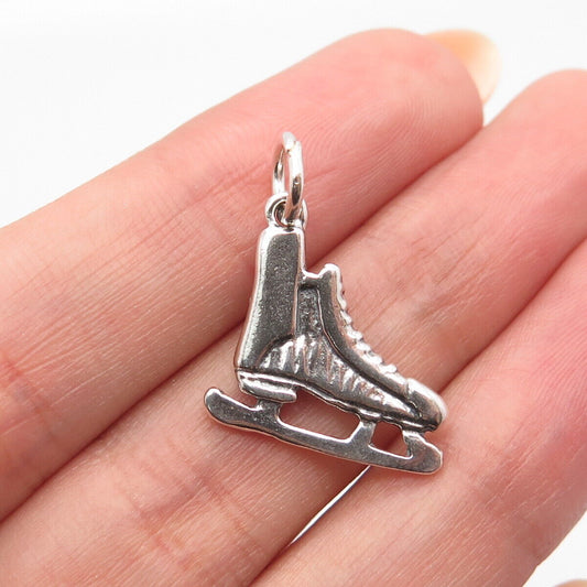 925 Sterling Silver Vintage Ice Skating Shoe Charm Pendant