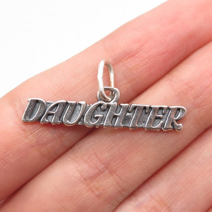 925 Sterling Silver Vintage "Daughter" Charm Pendant