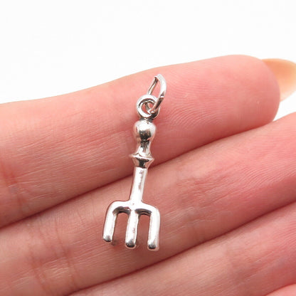 925 Sterling Silver Vintage Garden Tools Charm Pendant