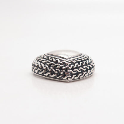 925 Sterling Silver Vintage Braided Heart Slide Pendant