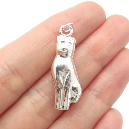 925 Sterling Silver Vintage Cat / Kitten Pendant