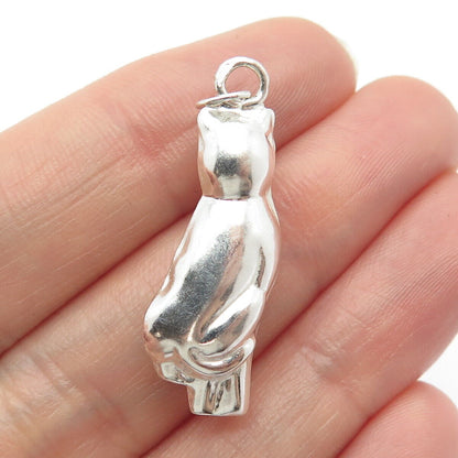 925 Sterling Silver Vintage Cat / Kitten Pendant