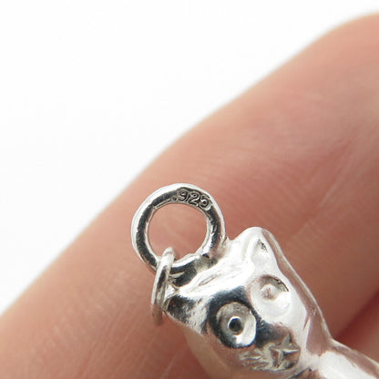 925 Sterling Silver Vintage Cat / Kitten Pendant