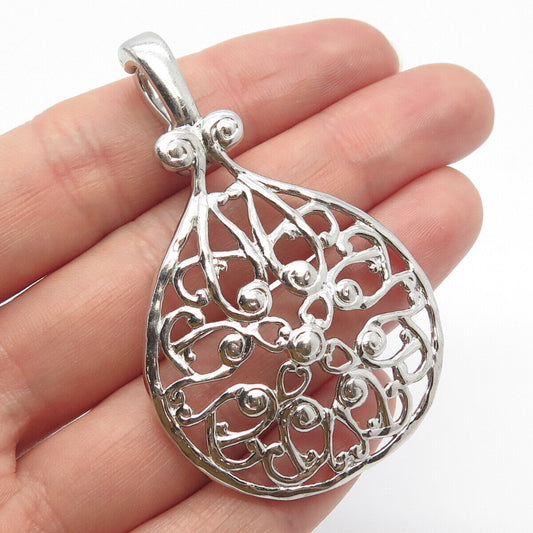 925 Sterling Silver Vintage Ornate Pendant