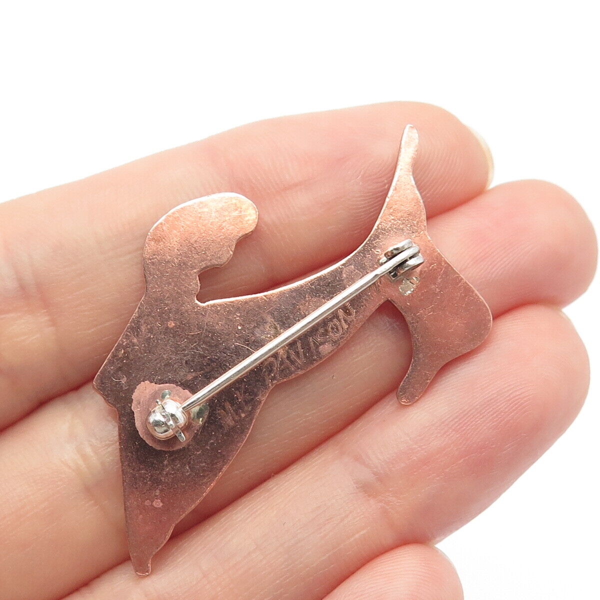 925 Sterling Silver Vintage Pavison Modernist Pin Brooch