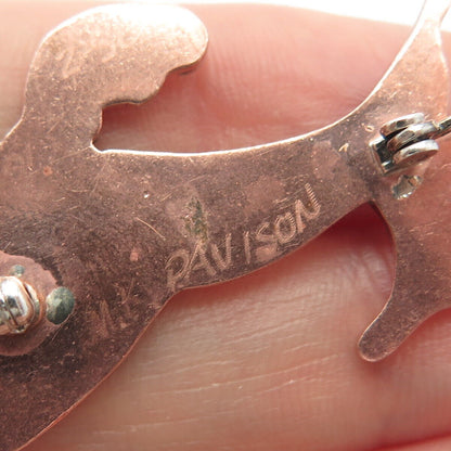 925 Sterling Silver Vintage Pavison Modernist Pin Brooch