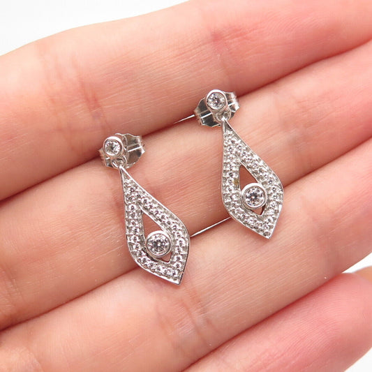 925 Sterling Silver C Z Eye Dangling Earrings