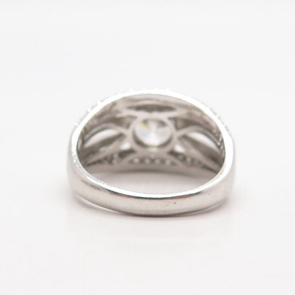 925 Sterling Silver Round-Cut C Z Ring Size 7.25