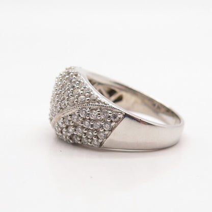 925 Sterling Silver Pave C Z Ring Size 8.25
