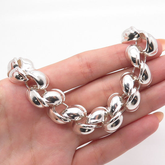 925 Sterling Silver Vintage Fancy Chain Necklace 16"