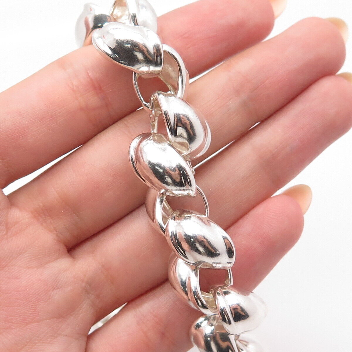 925 Sterling Silver Vintage Fancy Chain Necklace 16"
