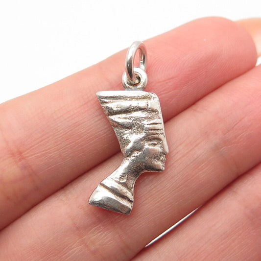 925 Sterling Silver Vintage Egyptian Nefertiti Pendant