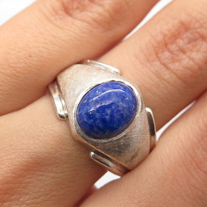 925 Sterling Silver Vintage Sarah Coventry Lapis Lazuli Gemstone Ring Size 8.75