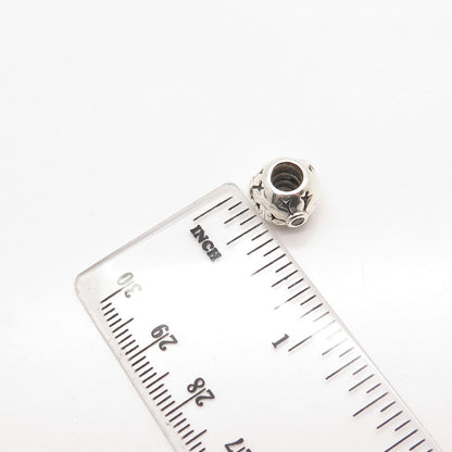 925 Sterling Silver Real Aquamarine Gem Snowflake Small Bead Charm