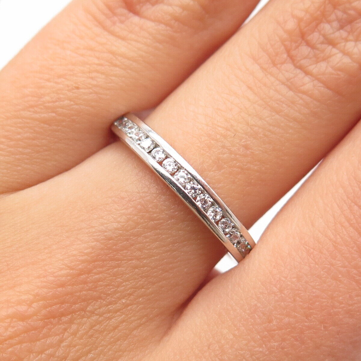 925 Sterling Silver Round-Cut C Z Ring Size 7