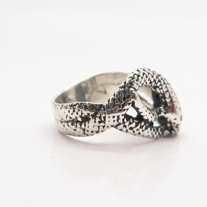 925 Sterling Silver Vintage C Z Snake Wrapped Ring Size 8.75